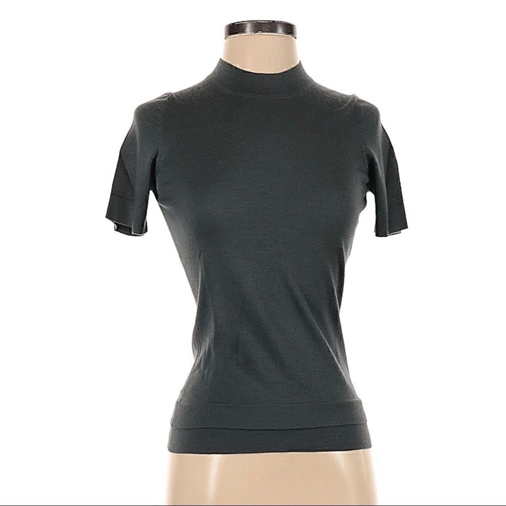 Marlowe made in Italy mock neck cashmere silk T-shirt blouse XS